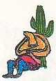 Drunk leaning against cactus