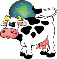 AQ logo except Marjorie is replaced by a cow